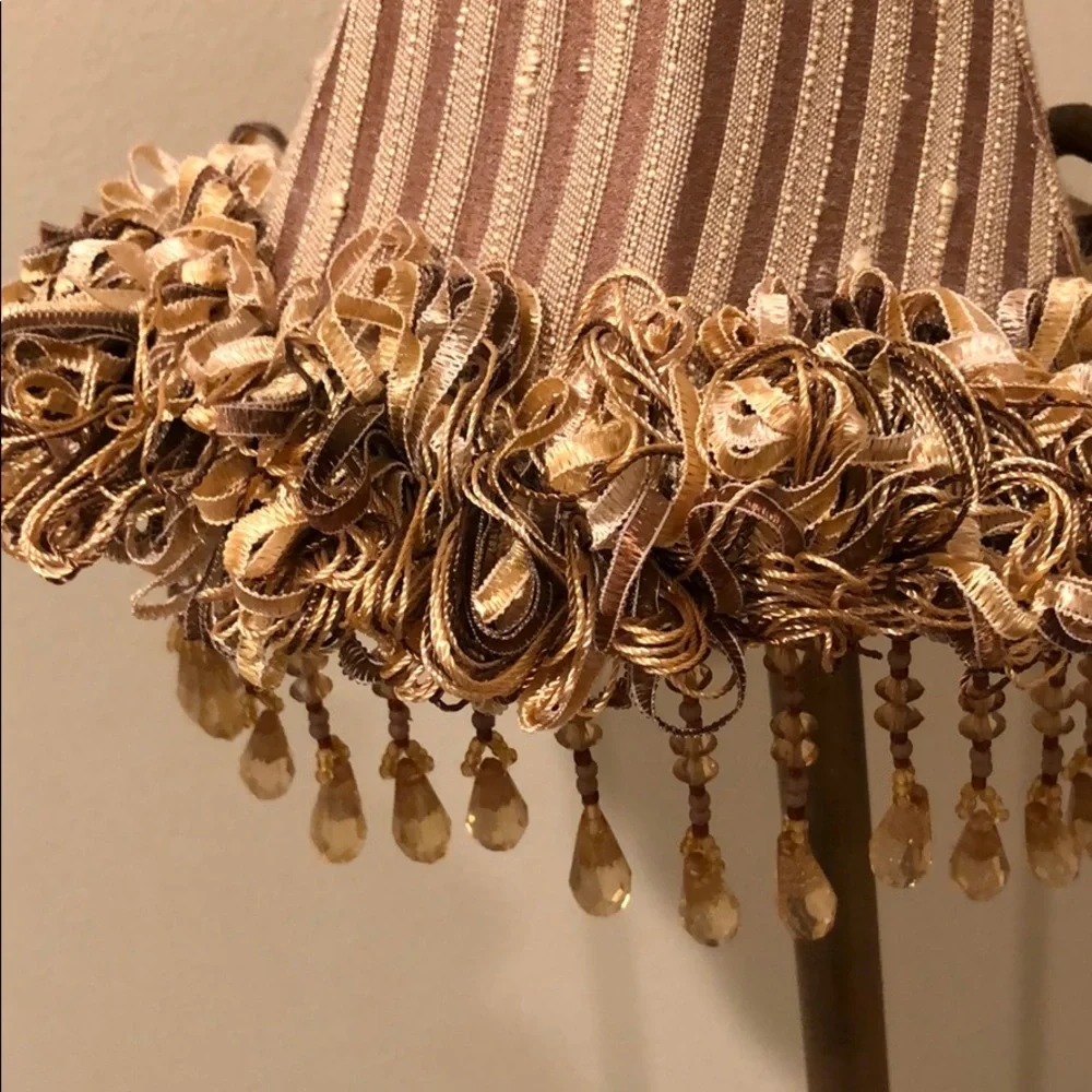 Pair of Embellished Gold Sconce shades - EUC - Picture 4 of 7